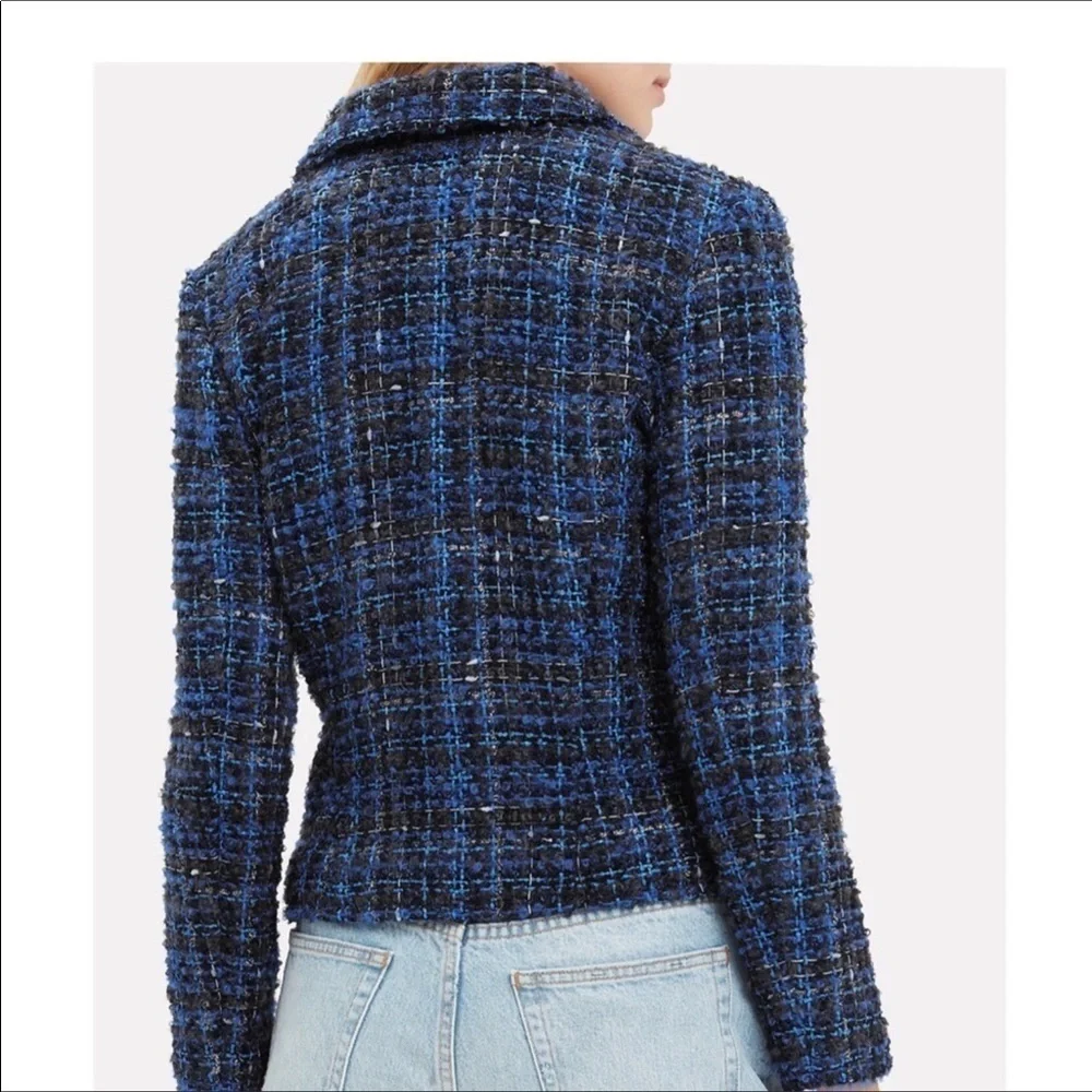 IRO Paris Skye Plaid Moto Tweed Jacket - Picture 6 of 14